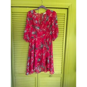 Calvin Klein Pink Floral Gauze-y Dress w/Buttons - Size 10 - Says SPRING!